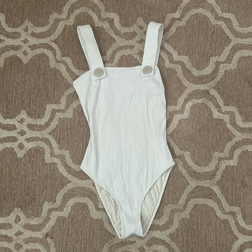 White “Reset Priority” Swimsuit